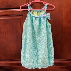 Gorgeous blue and green dress.